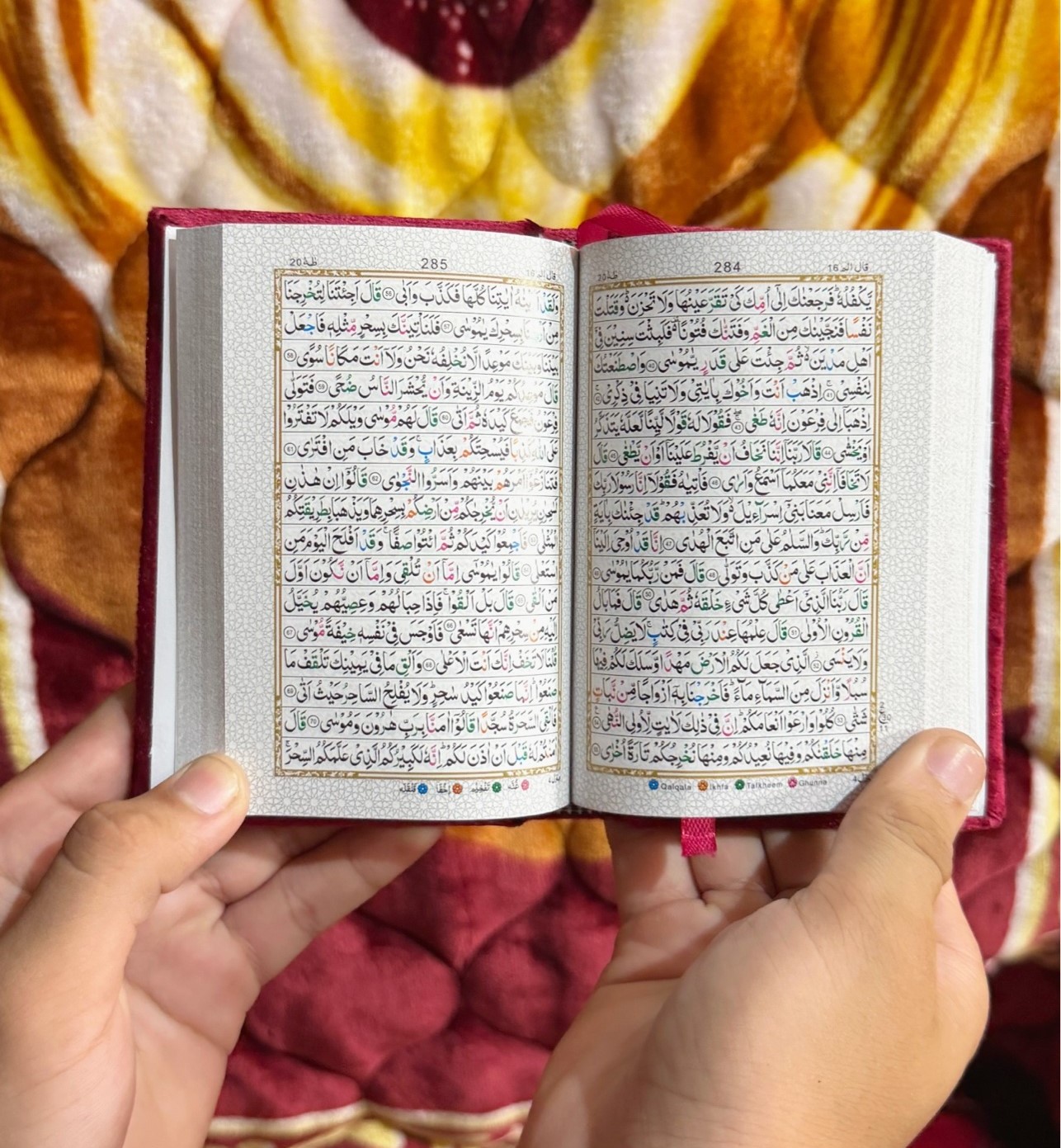 Pocket Size Quran – 16 Line Color-Coded Tajweed | Red Velvet Edition